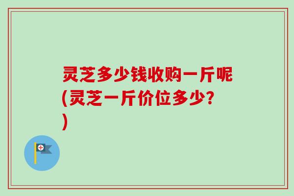 灵芝多少钱收购一斤呢(灵芝一斤价位多少？)
