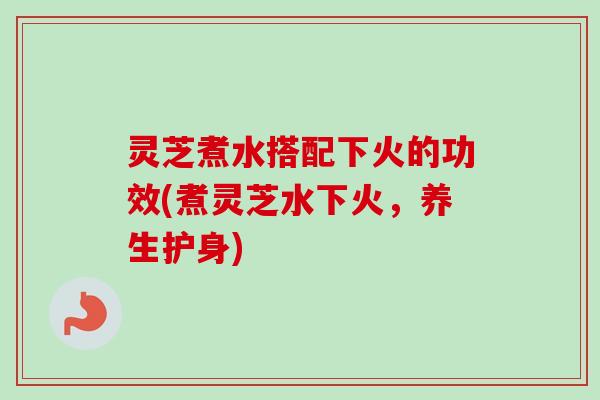 灵芝煮水搭配下火的功效(煮灵芝水下火,养生护身) 灵芝煮水搭配下火的功效(煮灵芝水下火,养生护身)