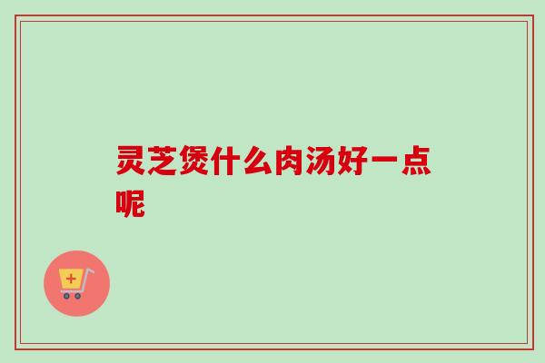 灵芝煲什么肉汤好一点呢