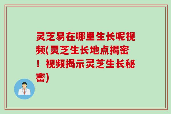 灵芝易在哪里生长呢视频(灵芝生长地点揭密！视频揭示灵芝生长秘密)