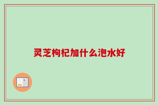 灵芝枸杞加什么泡水好