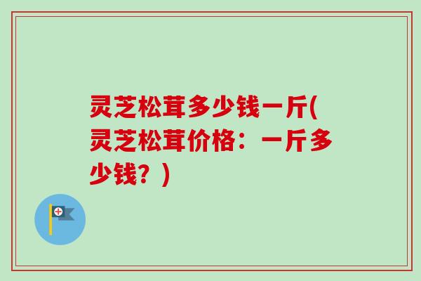 灵芝松茸多少钱一斤(灵芝松茸价格：一斤多少钱？)