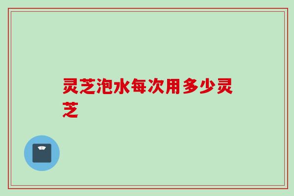 灵芝泡水每次用多少灵芝