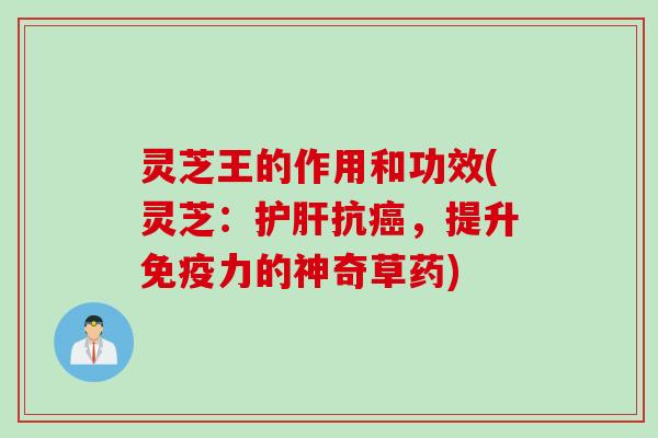 灵芝王的作用和功效(灵芝：护肝抗癌，提升免疫力的神奇草药)