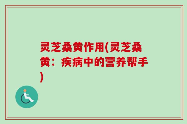 灵芝桑黄作用(灵芝桑黄:中的营养帮手) 灵芝桑黄作用(灵芝桑黄:中的营养帮手)