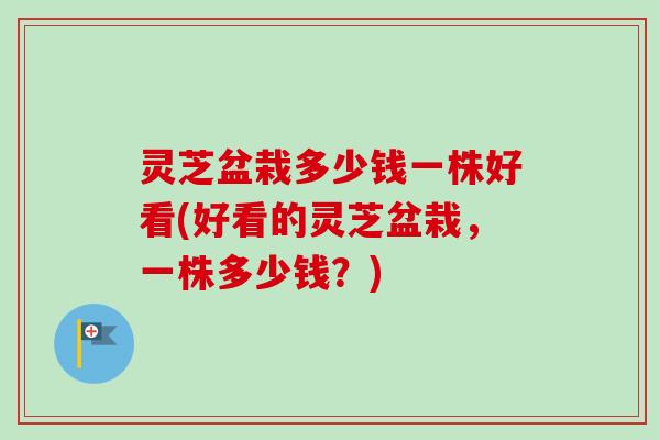 灵芝盆栽多少钱一株好看(好看的灵芝盆栽，一株多少钱？)