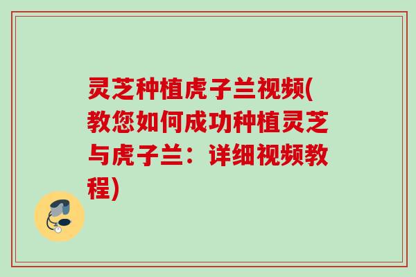 灵芝种植虎子兰视频(教您如何成功种植灵芝与虎子兰：详细视频教程)