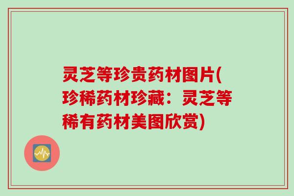 灵芝等珍贵药材图片(珍稀药材珍藏：灵芝等稀有药材美图欣赏)
