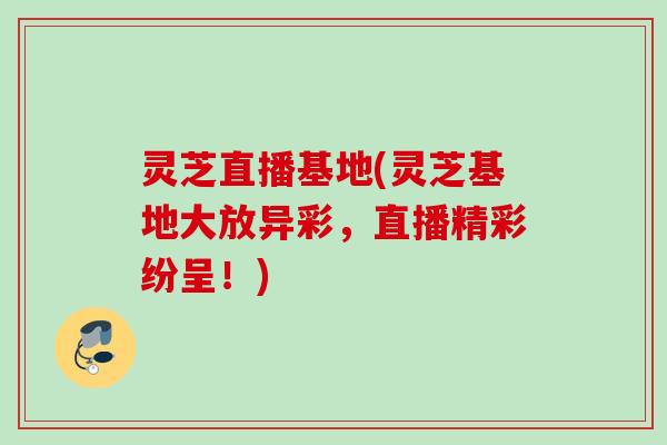 灵芝直播基地(灵芝基地大放异彩，直播精彩纷呈！)
