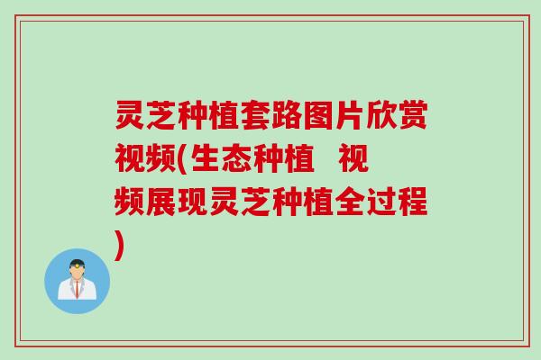 灵芝种植套路图片欣赏视频(生态种植  视频展现灵芝种植全过程)