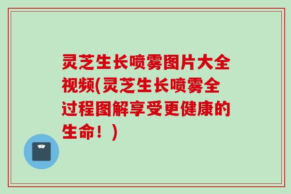 灵芝生长喷雾图片大全视频(灵芝生长喷雾全过程图解享受更健康的生命！)