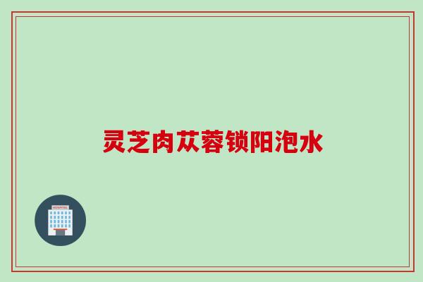 灵芝肉苁蓉锁阳泡水 灵芝肉苁蓉锁阳泡水