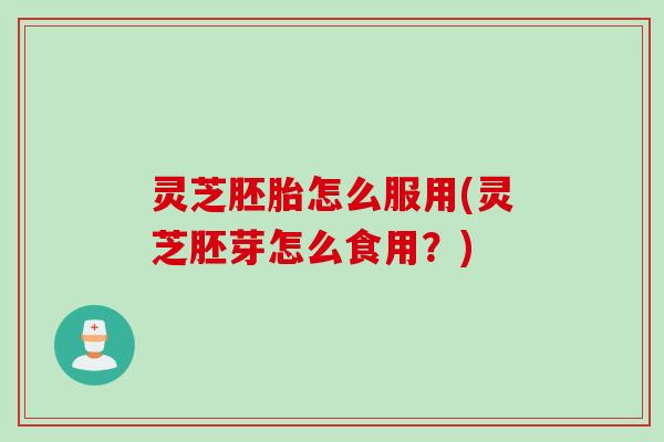 灵芝胚胎怎么服用(灵芝胚芽怎么食用？)