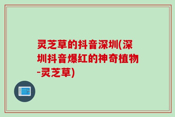 灵芝草的抖音深圳(深圳抖音爆红的神奇植物-灵芝草)