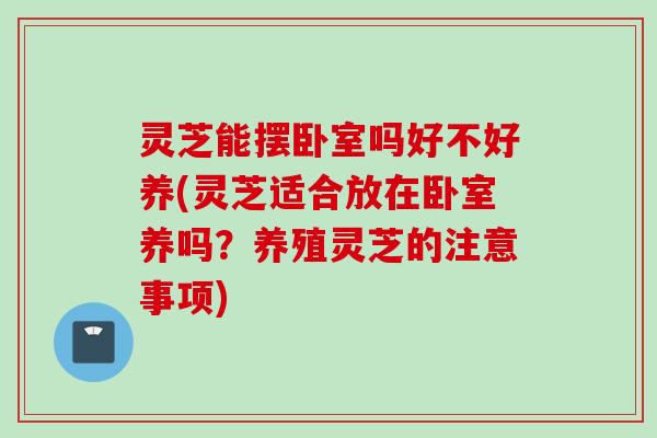 灵芝能摆卧室吗好不好养(灵芝适合放在卧室养吗？养殖灵芝的注意事项)