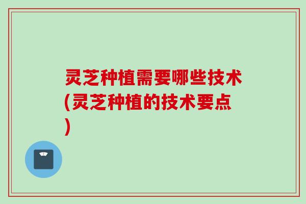 灵芝种植需要哪些技术(灵芝种植的技术要点)