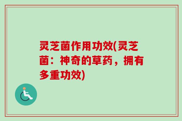 灵芝菌作用功效(灵芝菌：神奇的草药，拥有多重功效)