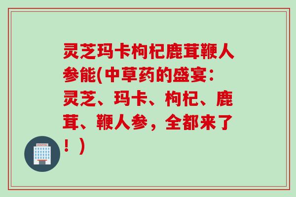 灵芝玛卡枸杞鹿茸鞭人参能(中草药的盛宴：灵芝、玛卡、枸杞、鹿茸、鞭人参，全都来了！)