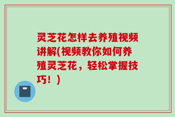 灵芝花怎样去养殖视频讲解(视频教你如何养殖灵芝花，轻松掌握技巧！)