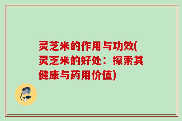 灵芝米的作用与功效(灵芝米的好处：探索其健康与药用价值)