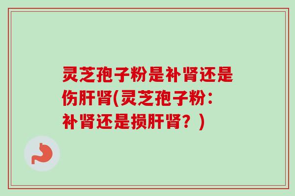 灵芝孢子粉是补肾还是伤肝肾(灵芝孢子粉：补肾还是损肝肾？)