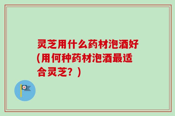 灵芝用什么药材泡酒好(用何种药材泡酒最适合灵芝？)