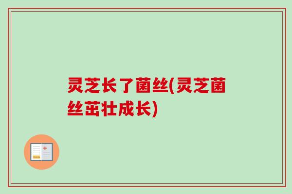 灵芝长了菌丝(灵芝菌丝茁壮成长) 灵芝长了菌丝(灵芝菌丝茁壮成长)
