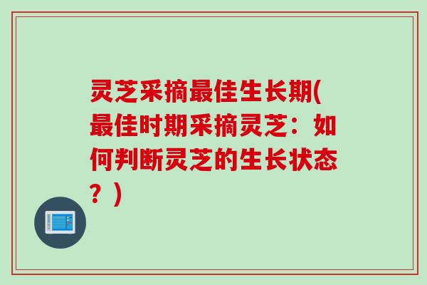 灵芝采摘最佳生长期(最佳时期采摘灵芝：如何判断灵芝的生长状态？)
