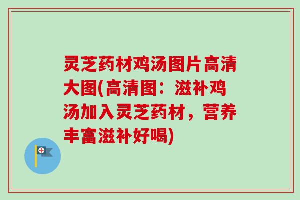 灵芝药材鸡汤图片高清大图(高清图:滋补鸡汤加入灵芝药材,营养丰富滋补好喝) 灵芝药材鸡汤图片高清大图(高清图:滋补鸡汤加入灵芝药材,营养丰富滋补好喝)