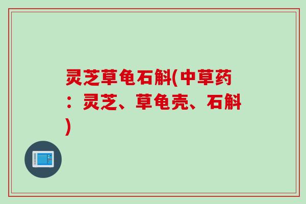 灵芝草龟石斛(中草药:灵芝、草龟壳、石斛) 灵芝草龟石斛(中草药:灵芝、草龟壳、石斛)