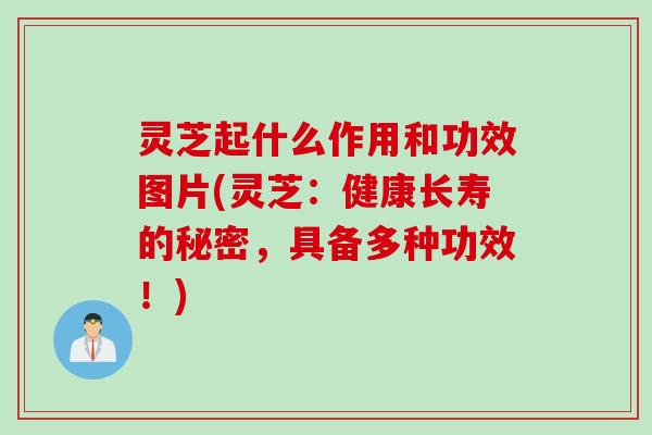 灵芝起什么作用和功效图片(灵芝：健康长寿的秘密，具备多种功效！)