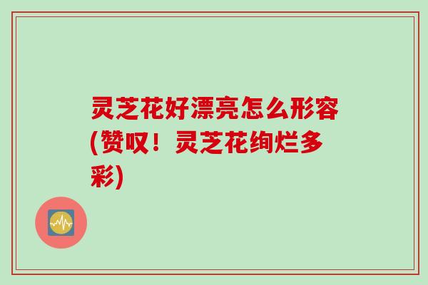 灵芝花好漂亮怎么形容(赞叹！灵芝花绚烂多彩)