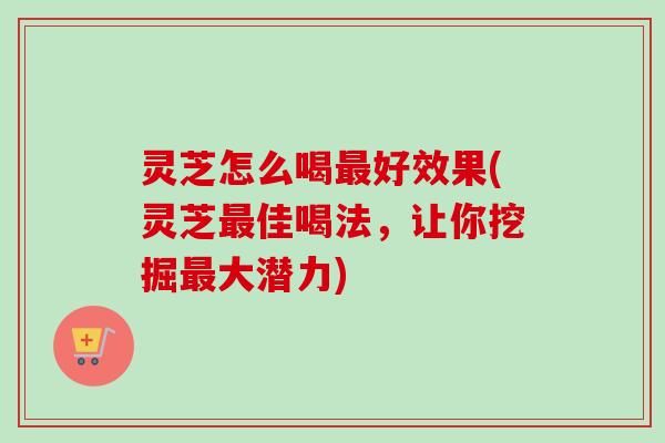 灵芝怎么喝最好效果(灵芝最佳喝法，让你挖掘最大潜力)