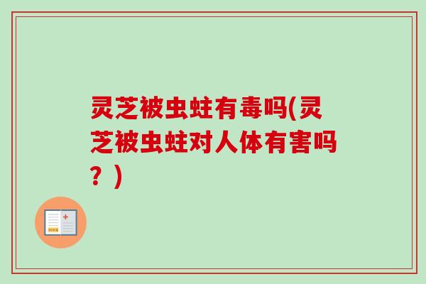 灵芝被虫蛀有毒吗(灵芝被虫蛀对人体有害吗?) 灵芝被虫蛀有毒吗(灵芝被虫蛀对人体有害吗?)