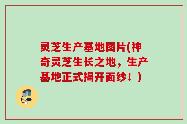 灵芝生产基地图片(神奇灵芝生长之地,生产基地正式揭开面纱!) 灵芝生产基地图片(神奇灵芝生长之地,生产基地正式揭开面纱!)