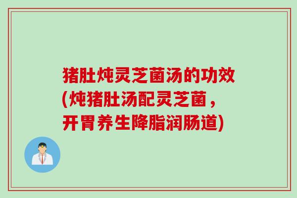猪肚炖灵芝菌汤的功效(炖猪肚汤配灵芝菌，开胃养生降脂润肠道)
