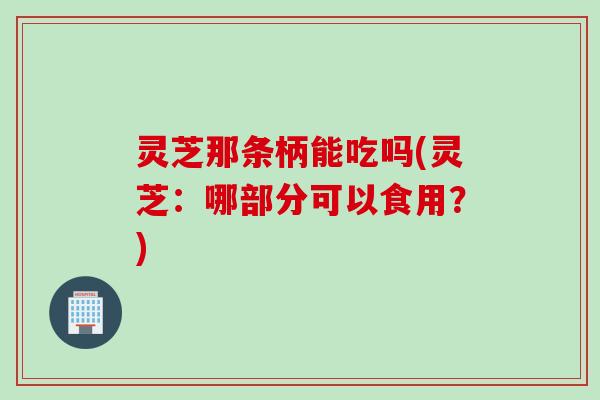 灵芝那条柄能吃吗(灵芝：哪部分可以食用？)