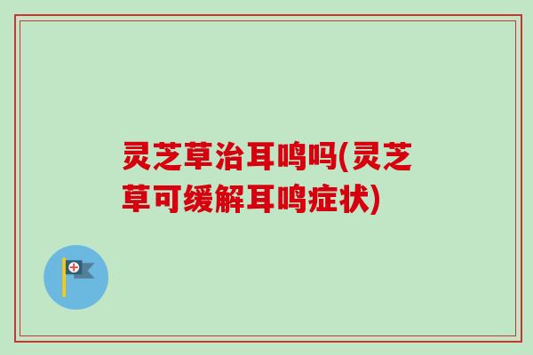 灵芝草治耳鸣吗(灵芝草可缓解耳鸣症状)