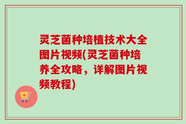 灵芝菌种培植技术大全图片视频(灵芝菌种培养全攻略，详解图片视频教程)