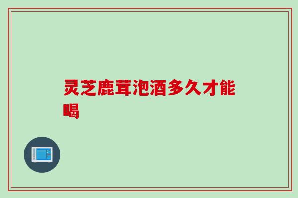 灵芝鹿茸泡酒多久才能喝