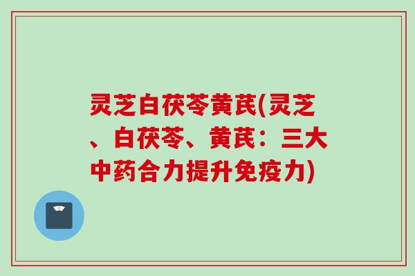 灵芝白茯苓黄芪(灵芝、白茯苓、黄芪:三大合力提升免疫力) 灵芝白茯苓黄芪(灵芝、白茯苓、黄芪:三大合力提升免疫力)