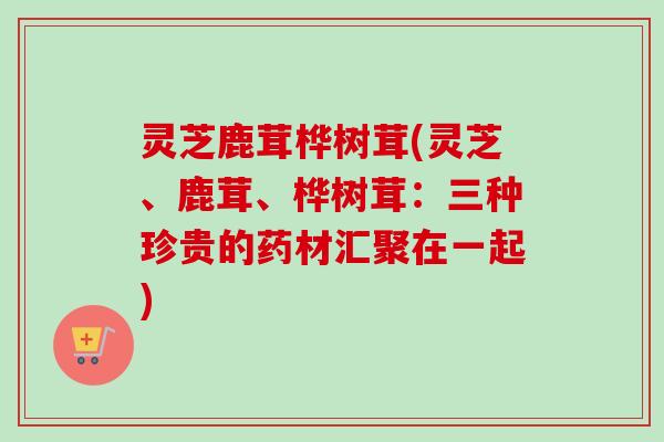 灵芝鹿茸桦树茸(灵芝、鹿茸、桦树茸:三种珍贵的药材汇聚在一起) 灵芝鹿茸桦树茸(灵芝、鹿茸、桦树茸:三种珍贵的药材汇聚在一起)