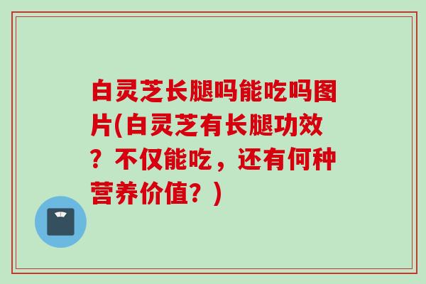 白灵芝长腿吗能吃吗图片(白灵芝有长腿功效？不仅能吃，还有何种营养价值？)