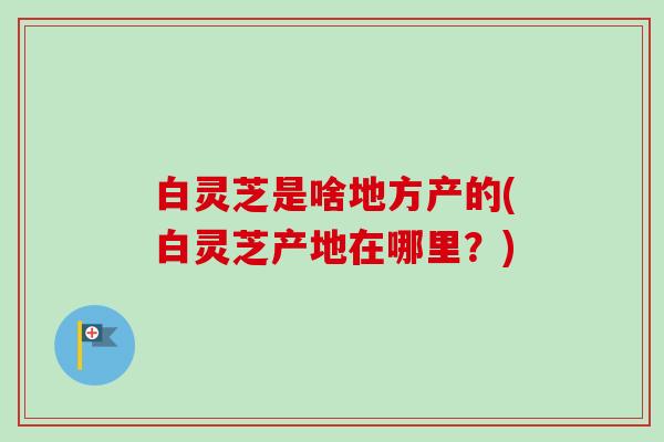 白灵芝是啥地方产的(白灵芝产地在哪里？)
