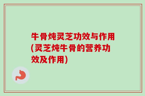 牛骨炖灵芝功效与作用(灵芝炖牛骨的营养功效及作用)