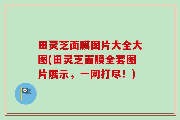 田灵芝面膜图片大全大图(田灵芝面膜全套图片展示,一网打尽!) 田灵芝面膜图片大全大图(田灵芝面膜全套图片展示,一网打尽!)