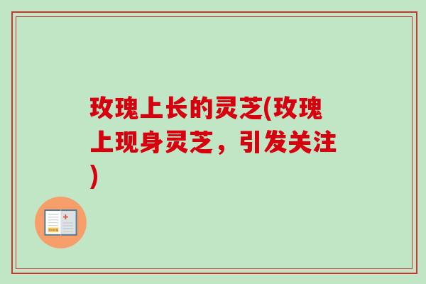 玫瑰上长的灵芝(玫瑰上现身灵芝，引发关注)