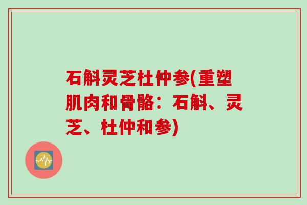 石斛灵芝杜仲参(重塑肌肉和骨骼：石斛、灵芝、杜仲和参)