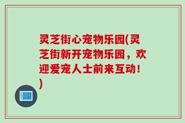 灵芝街心宠物乐园(灵芝街新开宠物乐园，欢迎爱宠人士前来互动！)