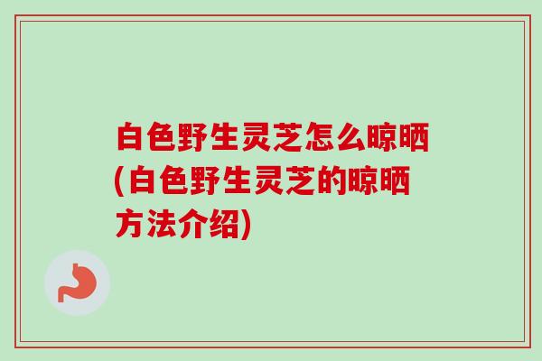 白色野生灵芝怎么晾晒(白色野生灵芝的晾晒方法介绍)